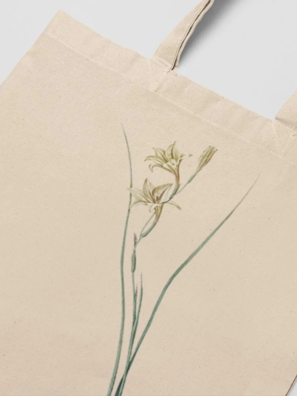 Gladiolus Vintage Floral Print Graphic Canvas Tote Bag